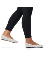 Kožená pohodlná polobotka W model 22033618 bílá - Rieker Kožená pohodlná polobotka W model 22033618 bílá - Rieker