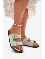 Dámské Pantofle S Přezkami Mátové model 21699061 - Boto