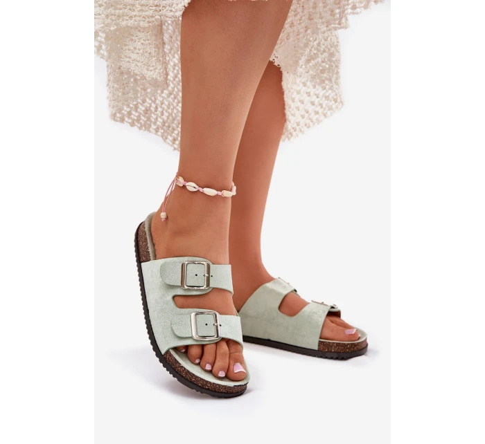 Dámské Pantofle S Přezkami Mátové model 21699061 - Boto