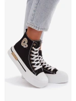 Dámské tenisky na platformě Černé Meloria