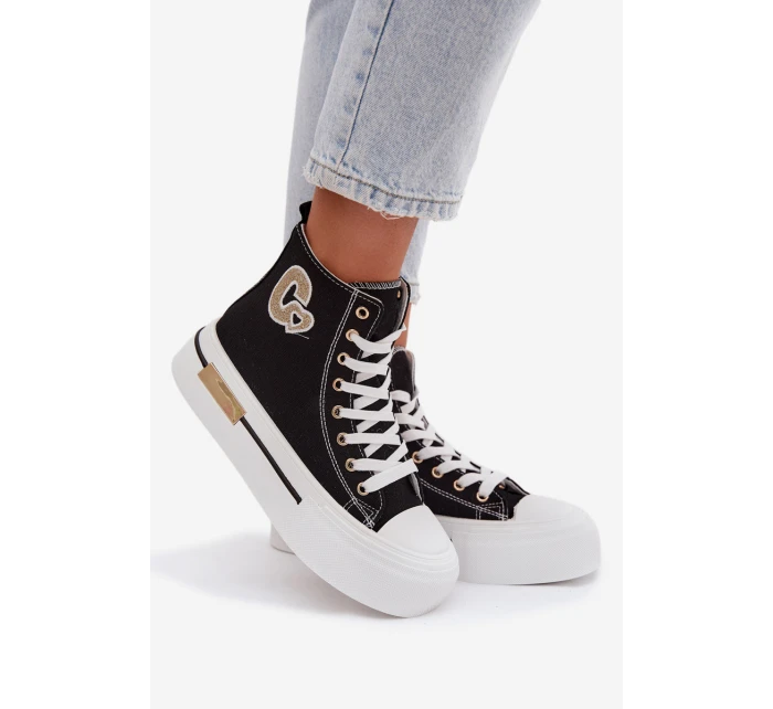 Dámské tenisky na platformě Černé Meloria