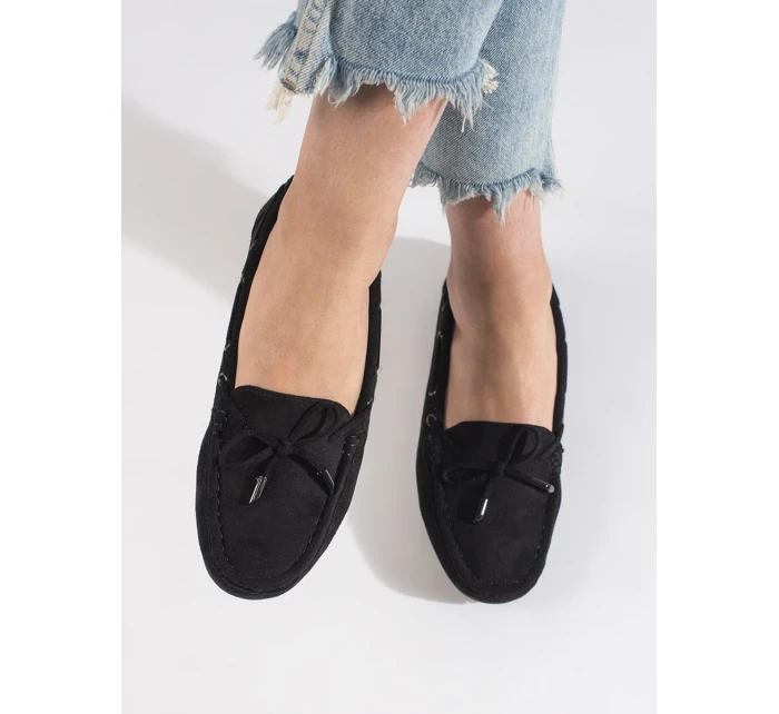 Moderní mokasíny černé dámské bez podpatku Moderní mokasíny černé dámské bez podpatku