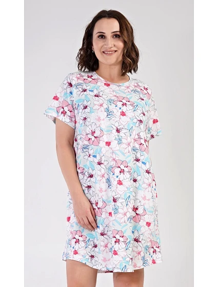 Dámská noční košile s krátkým rukávem model 22408242 - Vienetta Dámská noční košile s krátkým rukávem model 22408242 - Vienetta