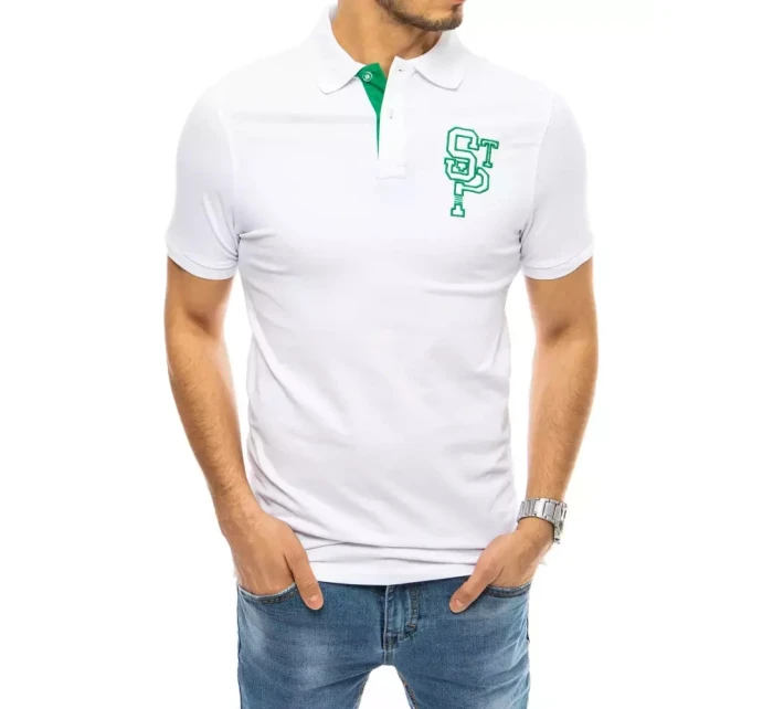 Pánská polokošile s výšivkou bílá FashionStreet PX0439