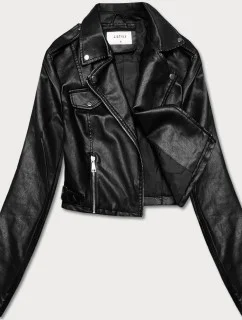 Krátká černá bunda s límcem (11Z8039)