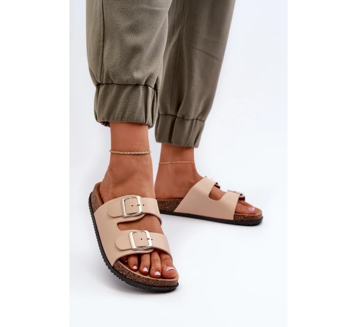 Dámské sandály s přezkami béžové model 21653020 - Boto Dámské sandály s přezkami béžové model 21653020 - Boto