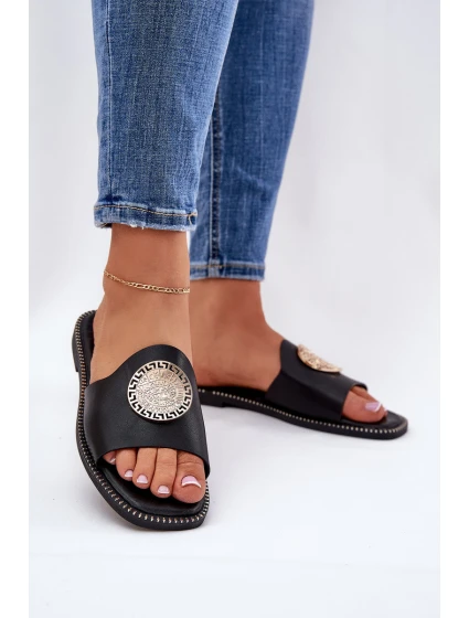 Pantofle Na Podpatku S Dekorací Černé model 21685588 - Boto Pantofle Na Podpatku S Dekorací Černé model 21685588 - Boto