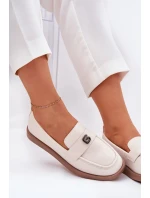 Dámské elegantní mokasíny s ozdobným malým detailem model 21690142 béžové - VINCEZA