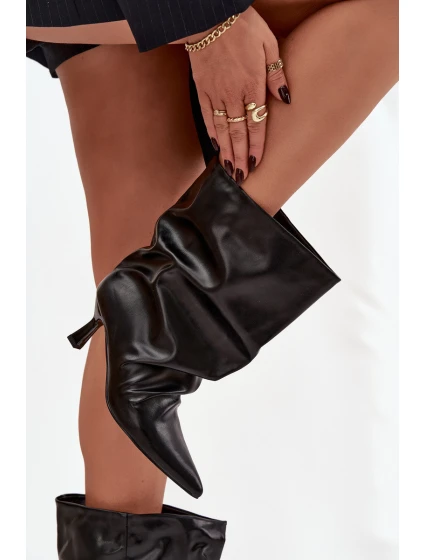 Dámské kotníkové boty na jehlovém podpatku Inarisse – černé Dámské kotníkové boty na jehlovém podpatku Inarisse – černé