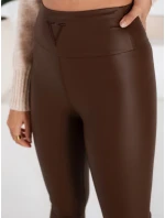 Dámské čokoládové voskované kalhoty VALENTIS FashionStreet UY1559 Dámské čokoládové voskované kalhoty VALENTIS FashionStreet UY1559