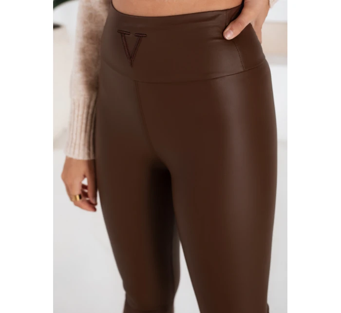 Dámské čokoládové voskované kalhoty VALENTIS FashionStreet UY1559 Dámské čokoládové voskované kalhoty VALENTIS FashionStreet UY1559