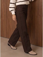 Dámské baggy džíny s vysokým pasem, hnědé, FashionStreet UY3197 Dámské baggy džíny s vysokým pasem, hnědé, FashionStreet UY3197