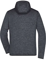 Daiber JN 589 Pánská pletená fleecová bunda s kapucí 02.0589 dark melange/black Daiber JN 589 Pánská pletená fleecová bunda s kapucí 02.0589 dark melange/black