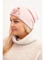 Dámská čepice s ozdobnými model 21489442 květinami elegantní černá - K-Fashion Dámská čepice s ozdobnými model 21489442 květinami elegantní černá - K-Fashion