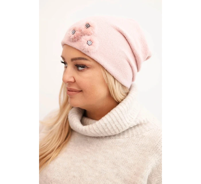 Dámská čepice s ozdobnými model 21489442 květinami elegantní černá - K-Fashion Dámská čepice s ozdobnými model 21489442 květinami elegantní černá - K-Fashion