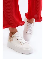 Dámské tenisky s ozdobou Bílé model 21659061 - Boto Dámské tenisky s ozdobou Bílé model 21659061 - Boto