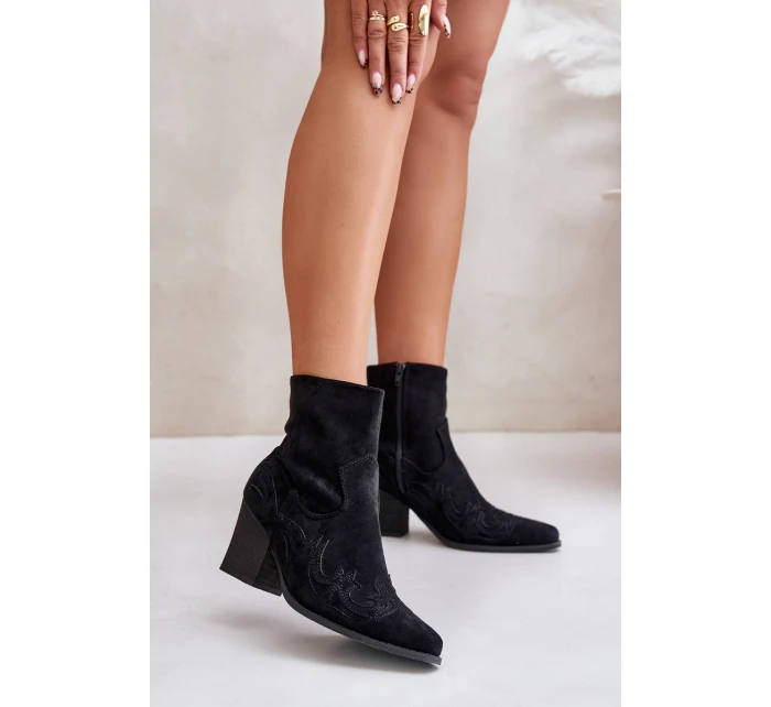 Kotníkové Boty Na Podpatku Eko Černé model 21671745 - Boto