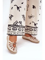 Ploché baleríny z přírodní kůže model 21686523 béžové - Zazoo