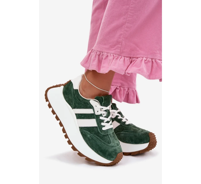 sneakersy z na masivní platformě  Zelené model 22031740 - D&A