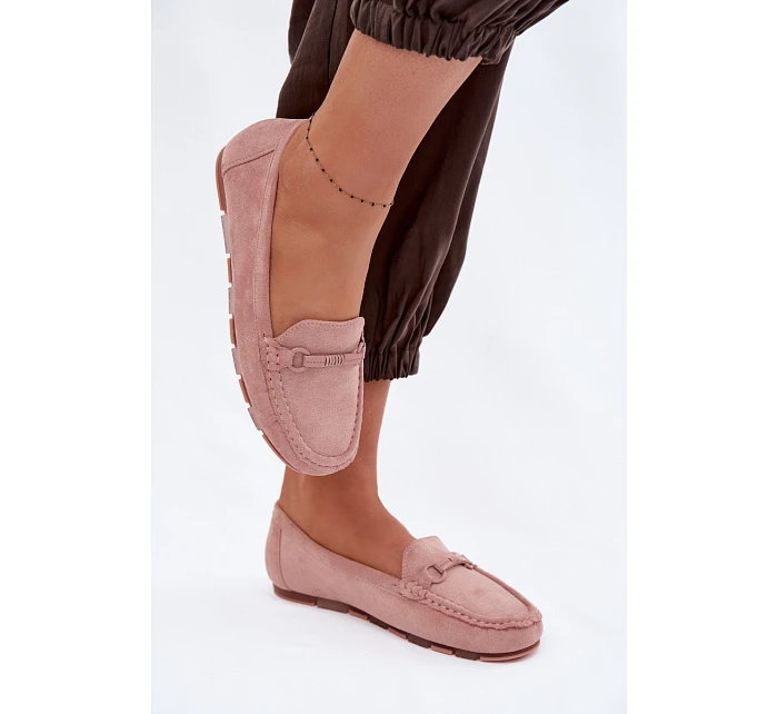 Dámské mokasíny Ploché Růžové model 22091868 - Boto