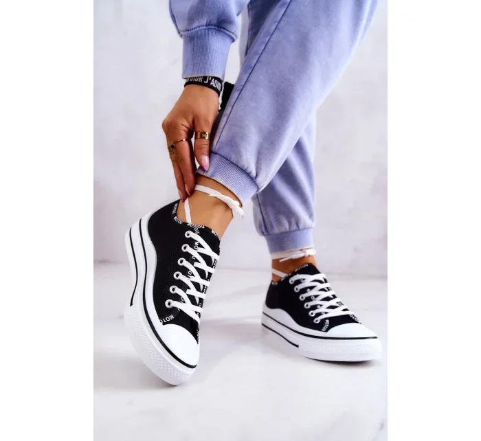 Dámské zavazováním tenisky Černá Menifee Dámské zavazováním tenisky Černá Menifee