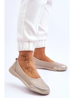 Kožené dámské prolamované baleríny Béžová Lucy Kožené dámské prolamované baleríny Béžová Lucy