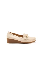 Designové mokasíny hnědé dámské na klínku Designové mokasíny hnědé dámské na klínku