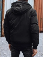 Pánská zimní bunda s odepínací kapucí černá model 21980206 - Dstreet Pánská zimní bunda s odepínací kapucí černá model 21980206 - Dstreet