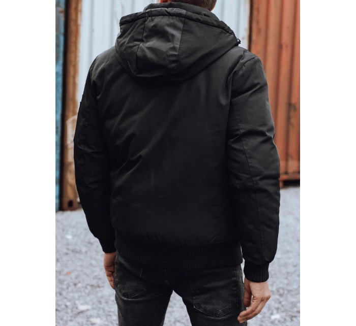 Pánská zimní bunda s odepínací kapucí černá model 21980206 - Dstreet Pánská zimní bunda s odepínací kapucí černá model 21980206 - Dstreet