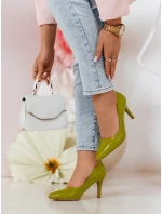 Dámské jehlové boty CRANTIK na podpatku zelené FashionStreet ZY0747