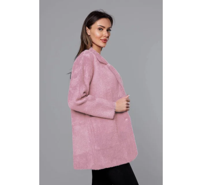 Krátký vlněný přehoz přes typu alpaka v růžové barvě model 18059155 - MADE IN ITALY