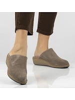 Kožené žabky na šedém podpatku Filippo DK7567