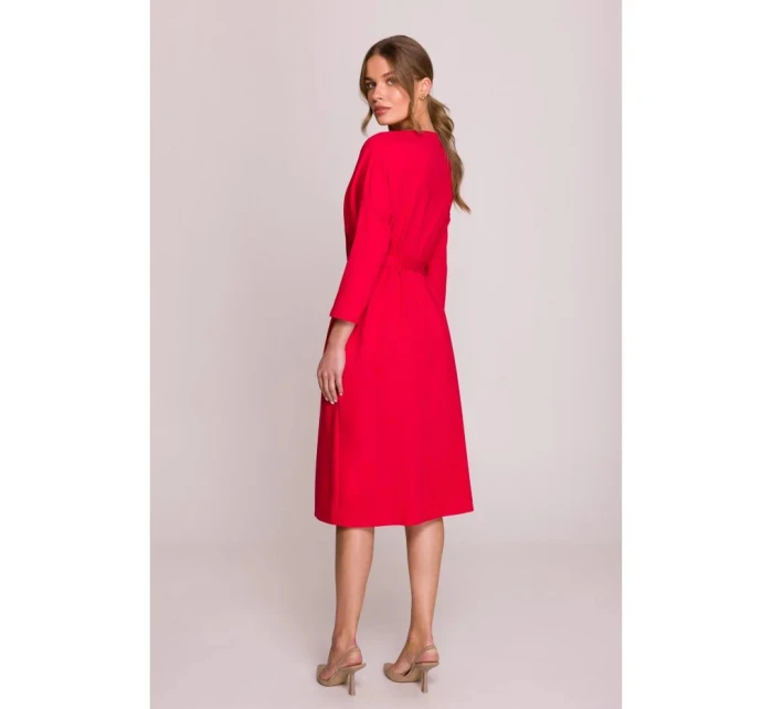 Pletené šaty model 21921119 červené - STYLOVE