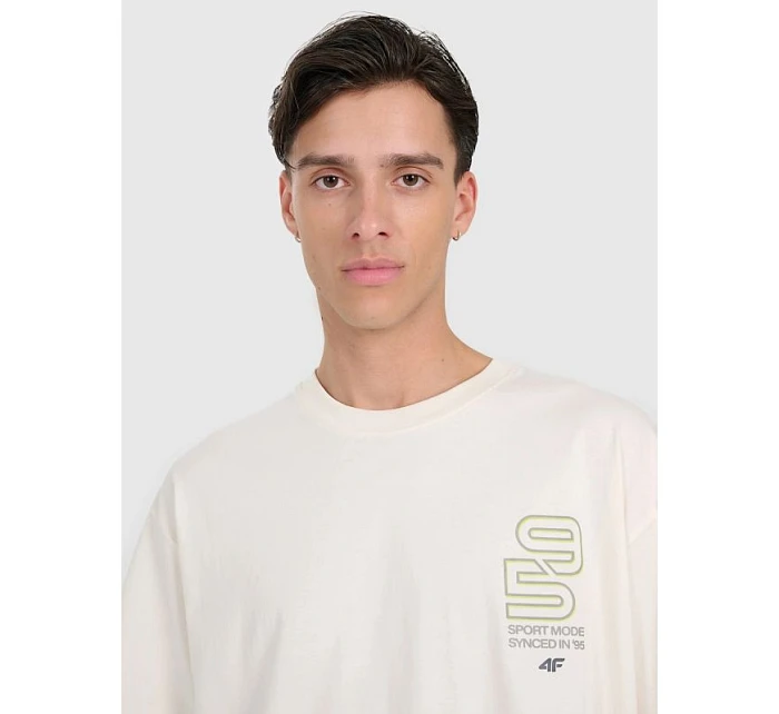 Pánské tričko oversize s potiskem 4F 4FRAW25TTSHM3220-11S