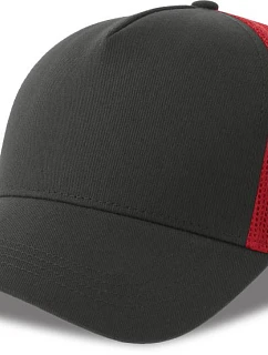 Atlantis Headwear Rapper Cotton-S 5 panelová Trucker kšiltovka 33.0260 dark grey/red