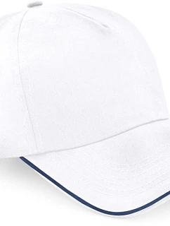 Beechfield B 25C 5 panelová kšiltovka "Authentic Piped Peak" 53.025C white/french navy