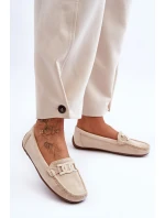 Dámské módní semišové mokasíny Bežové model 21625619 - Boto