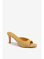 Dámské pantofle na podpatku Žluté model 22092050 - Boto