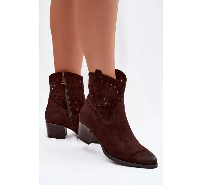 Dámské otevřené kotníkové boty Vinceza 58452 Čokoládové Dámské otevřené kotníkové boty Vinceza 58452 Čokoládové