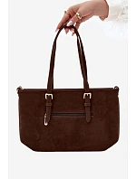 Hnědá kabelka z umělé semiše model 22221021 - Flora&Co Hnědá kabelka z umělé semiše model 22221021 - Flora&Co
