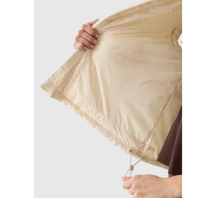 Dámská péřová vesta s výplní ze model 20437802 peří béžová - 4F Dámská péřová vesta s výplní ze model 20437802 peří béžová - 4F