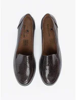 Krásné hnědé dámské  polobotky na klínku