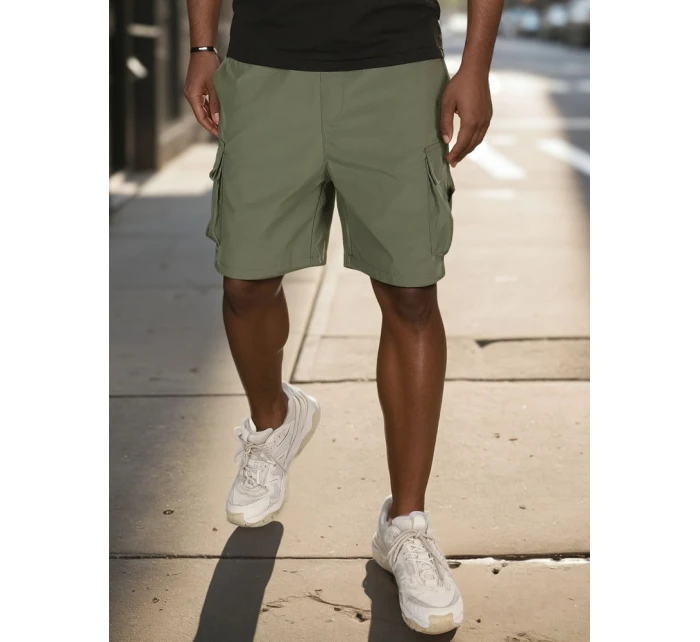 Pánské látkové bojové šortky zelené FashionStreet SX2504