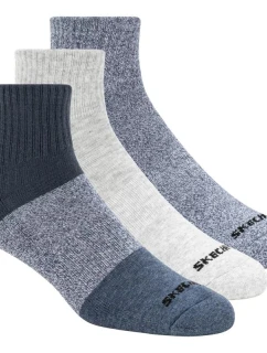 Skechers 3ks pánských ponožek Qtr Colorbloc S118998-BLU Multicolour 41-46