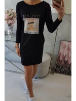 Šaty s potiskem Dream black Šaty s potiskem Dream black