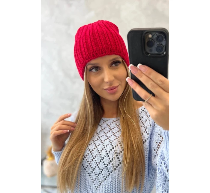 Dámská čepice červená model 21798553 - K-Fashion Dámská čepice červená model 21798553 - K-Fashion