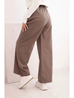 Dámské kalhoty s širokou nohavicí a páskem fango