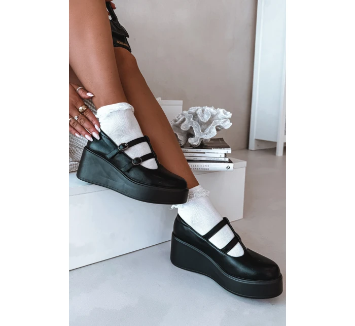 Dámské polobotky na platformě s pásky Černé model 21937789 - Boto