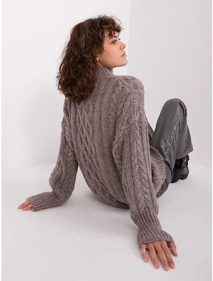 Sweter AT SW ciemny szary model 19014650 - FPrice Sweter AT SW ciemny szary model 19014650 - FPrice