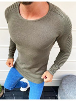 Khaki pánský pulovrový svetr WX1606